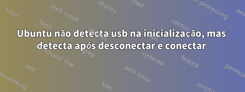 Ubuntu não detecta usb na inicialização, mas detecta após desconectar e conectar