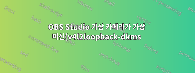 OBS Studio 가상 카메라가 가상 머신(v4l2loopback-dkms)에서 작동하지 않습니다.