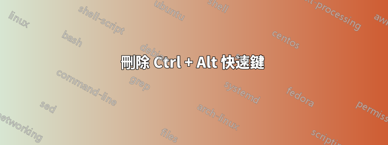 刪除 Ctrl + Alt 快速鍵