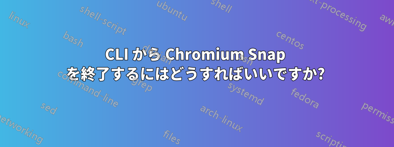 CLI から Chromium Snap を終了するにはどうすればいいですか?