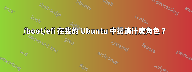 /boot/efi 在我的 Ubuntu 中扮演什麼角色？