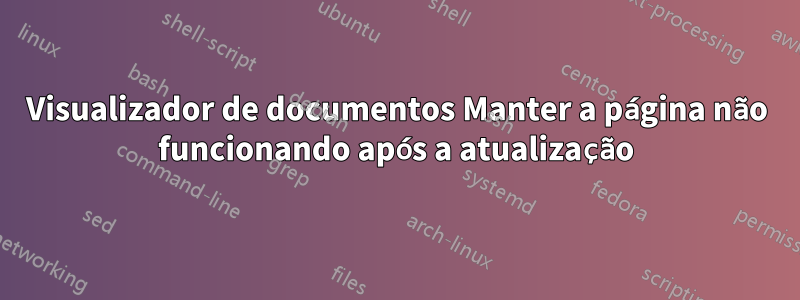 Visualizador de documentos Manter a página não funcionando após a atualização