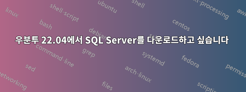 우분투 22.04에서 SQL Server를 다운로드하고 싶습니다