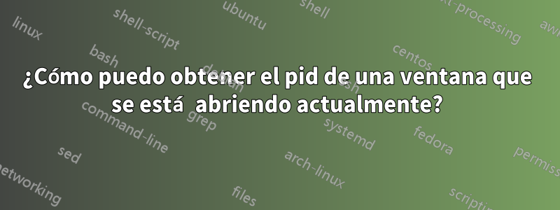 ¿Cómo puedo obtener el pid de una ventana que se está abriendo actualmente?