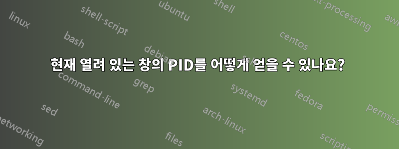 현재 열려 있는 창의 PID를 어떻게 얻을 수 있나요?