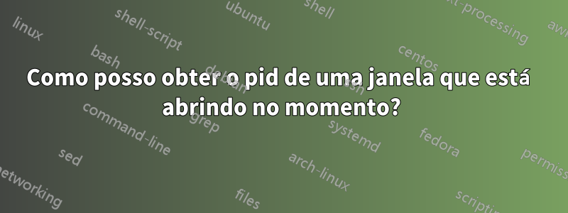 Como posso obter o pid de uma janela que está abrindo no momento?