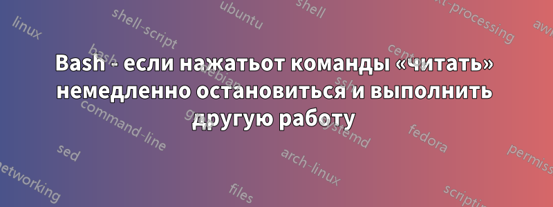 Bash - если нажатьот команды «читать» немедленно остановиться и выполнить другую работу