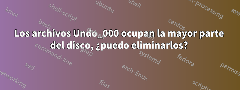 Los archivos Undo_000 ocupan la mayor parte del disco, ¿puedo eliminarlos?