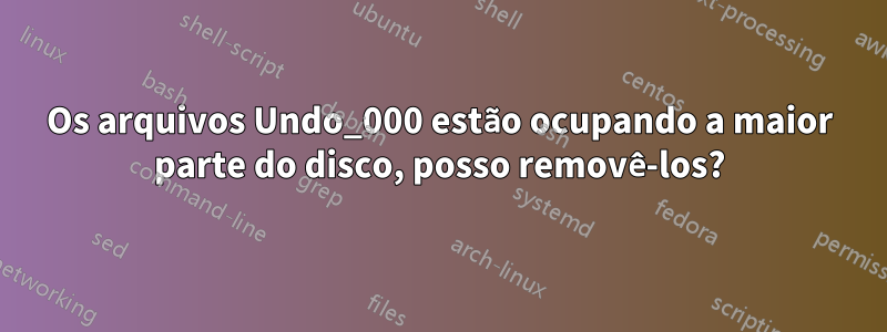 Os arquivos Undo_000 estão ocupando a maior parte do disco, posso removê-los?