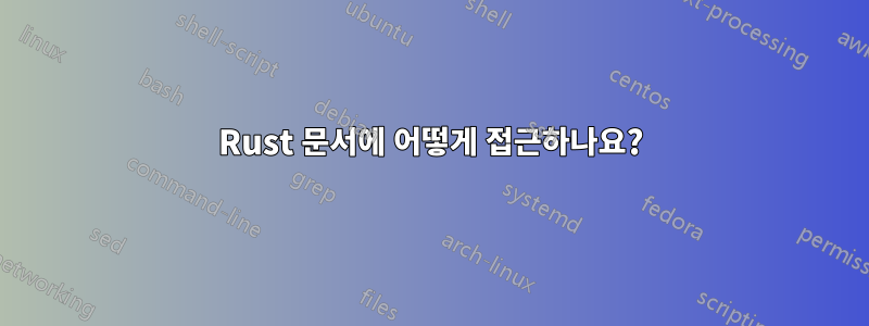 Rust 문서에 어떻게 접근하나요?