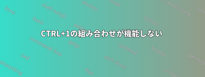 CTRL+1の組み合わせが機能しない