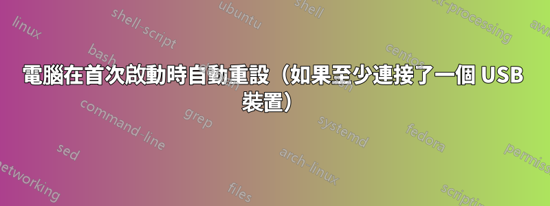 電腦在首次啟動時自動重設（如果至少連接了一個 USB 裝置）