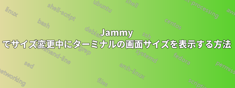 Jammy でサイズ変更中にターミナルの画面サイズを表示する方法