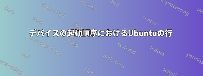 デバイスの起動順序におけるUbuntuの行