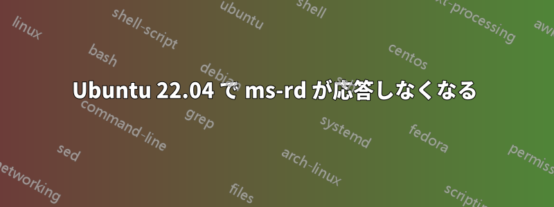 Ubuntu 22.04 で ms-rd が応答しなくなる