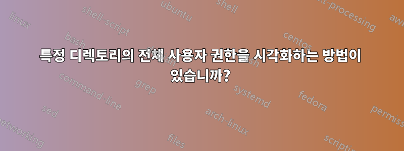 특정 디렉토리의 전체 사용자 권한을 시각화하는 방법이 있습니까?