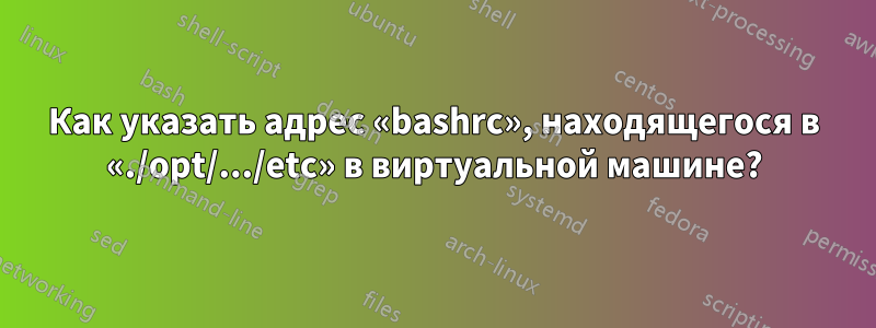 Как указать адрес «bashrc», находящегося в «./opt/.../etc» в виртуальной машине?