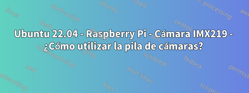 Ubuntu 22.04 - Raspberry Pi - Cámara IMX219 - ¿Cómo utilizar la pila de cámaras?