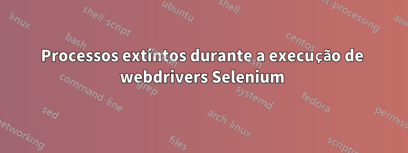 Processos extintos durante a execução de webdrivers Selenium