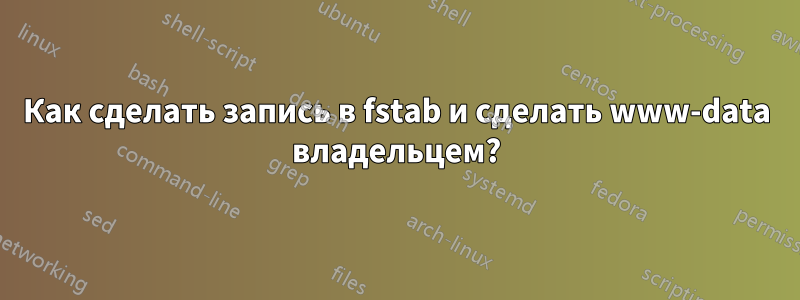 Как сделать запись в fstab и сделать www-data владельцем?