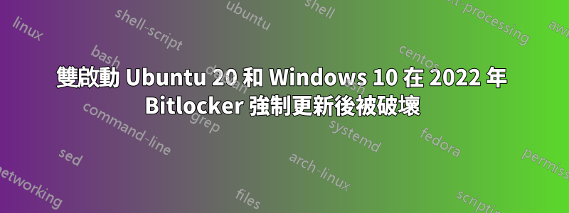 雙啟動 Ubuntu 20 和 Windows 10 在 2022 年 Bitlocker 強制更新後被破壞