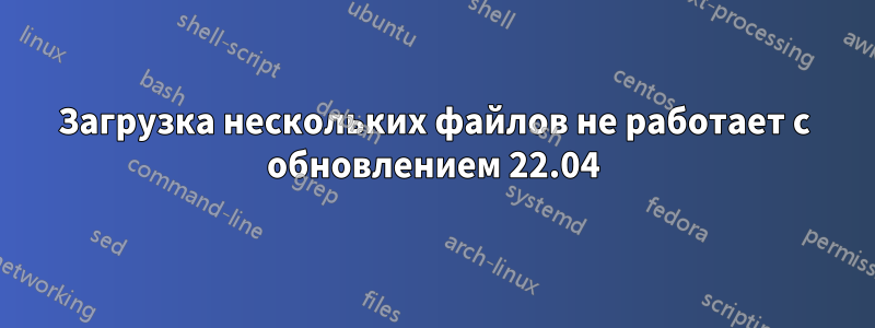 Загрузка нескольких файлов не работает с обновлением 22.04