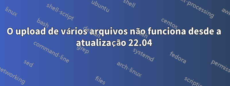 O upload de vários arquivos não funciona desde a atualização 22.04