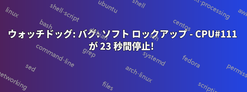 ウォッチドッグ: バグ: ソフト ロックアップ - CPU#111 が 23 秒間停止! 