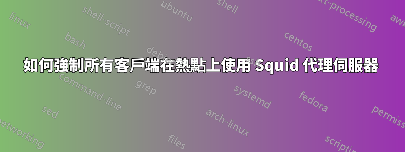 如何強制所有客戶端在熱點上使用 Squid 代理伺服器