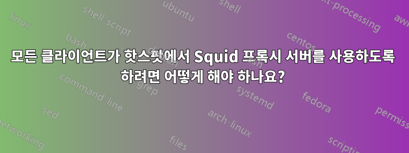 모든 클라이언트가 핫스팟에서 Squid 프록시 서버를 사용하도록 하려면 어떻게 해야 하나요?