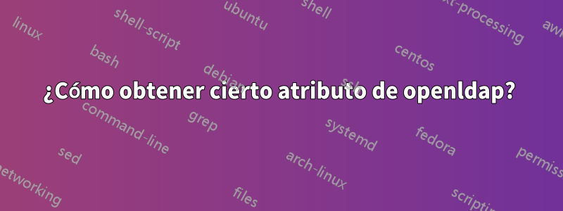 ¿Cómo obtener cierto atributo de openldap?