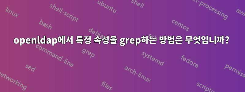 openldap에서 특정 속성을 grep하는 방법은 무엇입니까?