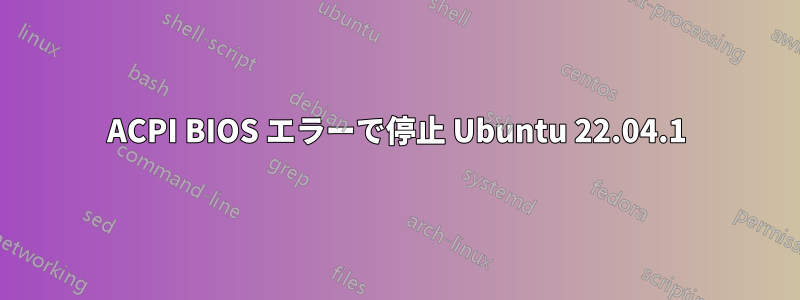 ACPI BIOS エラーで停止 Ubuntu 22.04.1