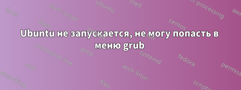 Ubuntu не запускается, не могу попасть в меню grub