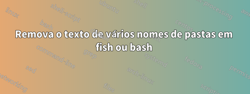 Remova o texto de vários nomes de pastas em fish ou bash