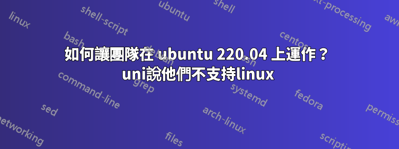 如何讓團隊在 ubuntu 220.04 上運作？ uni說他們不支持linux