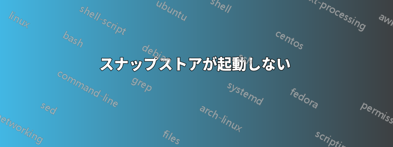 スナップストアが起動しない