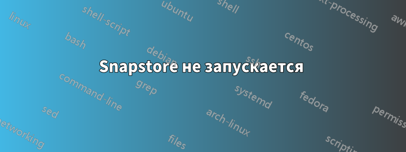 Snapstore не запускается