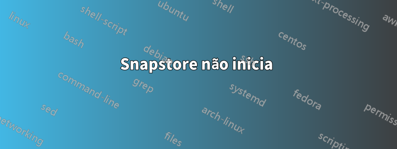 Snapstore não inicia