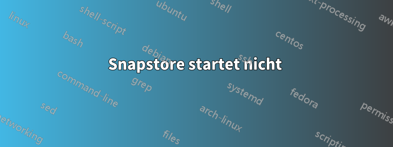 Snapstore startet nicht