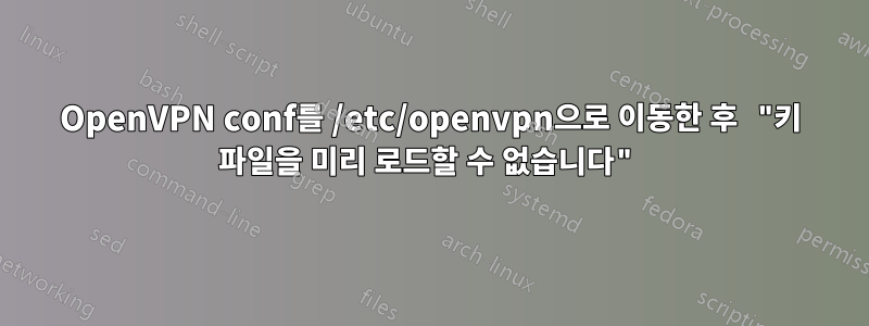 OpenVPN conf를 /etc/openvpn으로 이동한 후 "키 파일을 미리 로드할 수 없습니다"