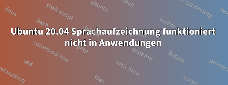 Ubuntu 20.04 Sprachaufzeichnung funktioniert nicht in Anwendungen