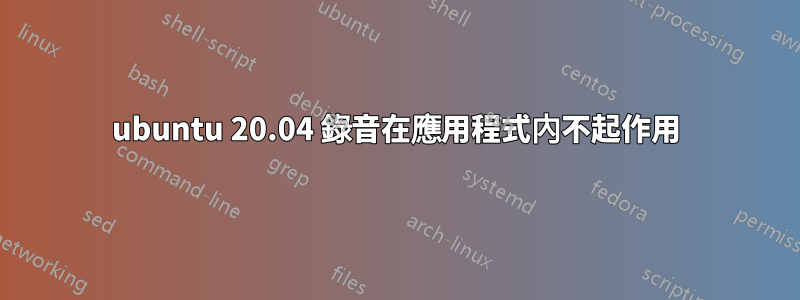 ubuntu 20.04 錄音在應用程式內不起作用