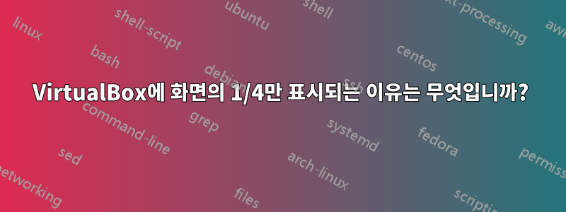 VirtualBox에 화면의 1/4만 표시되는 이유는 무엇입니까?