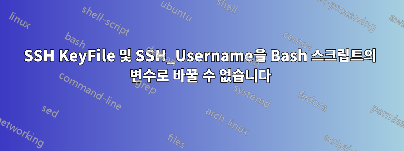 SSH KeyFile 및 SSH_Username을 Bash 스크립트의 변수로 바꿀 수 없습니다