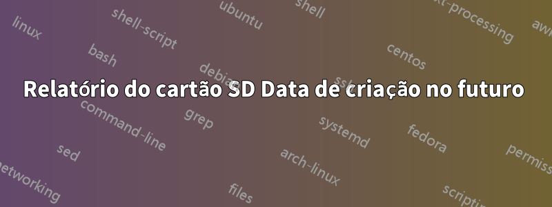 Relatório do cartão SD Data de criação no futuro