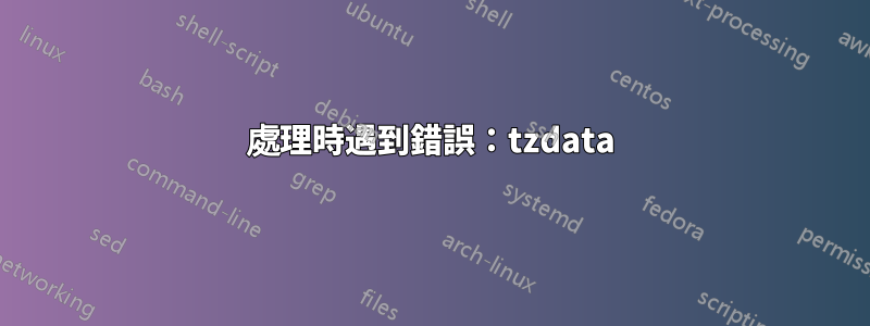 處理時遇到錯誤：tzdata