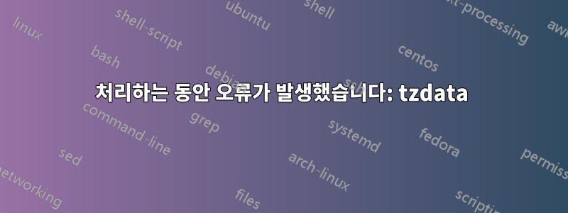 처리하는 동안 오류가 발생했습니다: tzdata