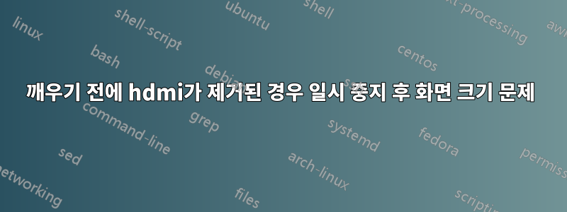 깨우기 전에 hdmi가 제거된 경우 일시 중지 후 화면 크기 문제