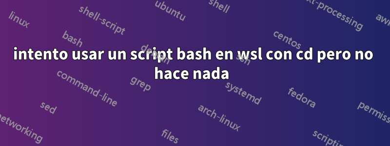 intento usar un script bash en wsl con cd pero no hace nada 